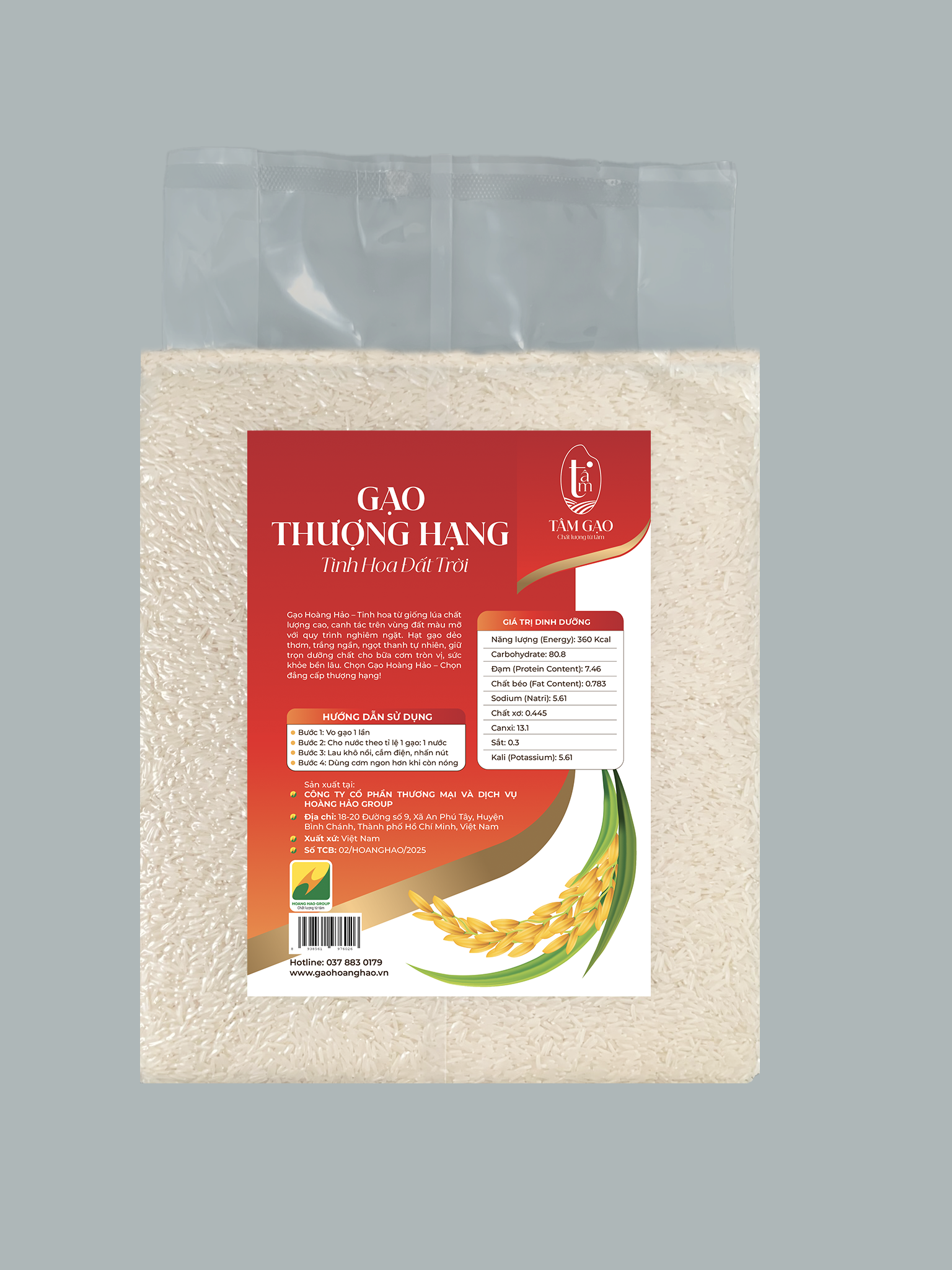 Gạo Thượng Hạng Tâm Gạo - Túi 5kg - Hình ảnh 3