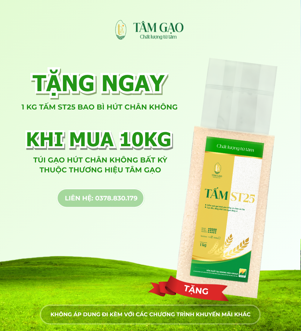 Chương trình khuyến mãi ” Mua 10 kg tặng 1 kg” – Tháng 6/2025 – Tâm Gạo