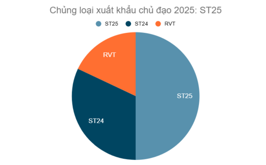 Chủng loại gạo xuất khẩu chủ đạo 2025: ST25