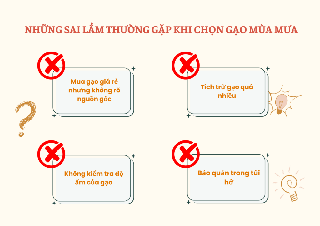 Những sai lầm thường gặp khi chọn gạo mùa mưa