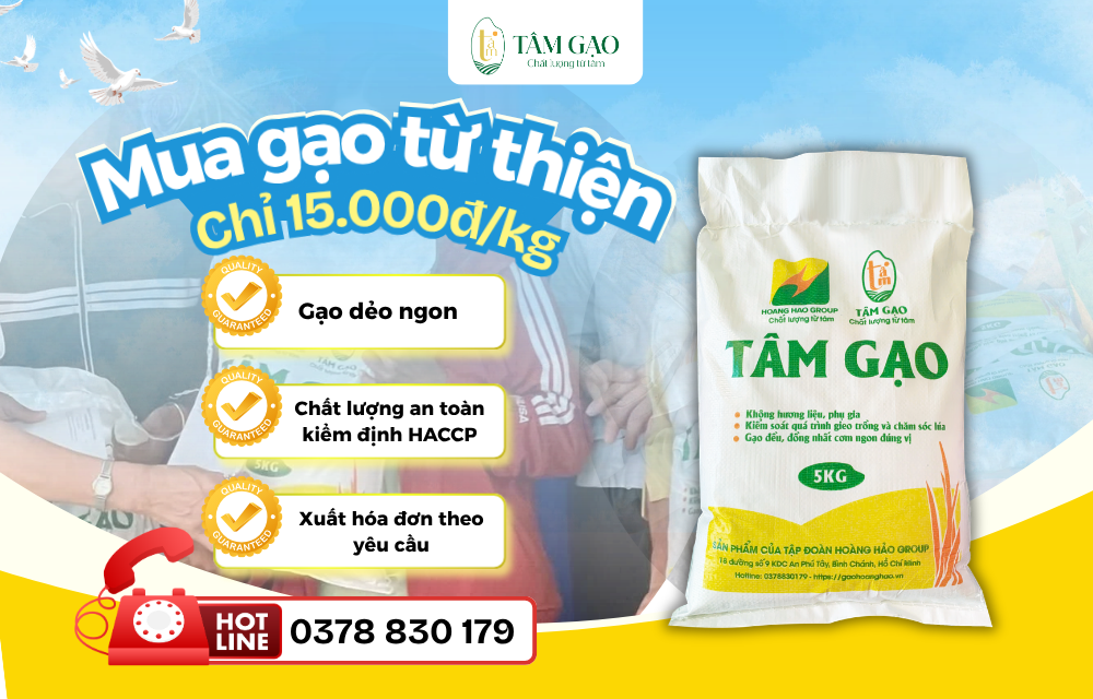 Gạo từ thiện dẻo ngon giá chỉ 15.000đ/kg