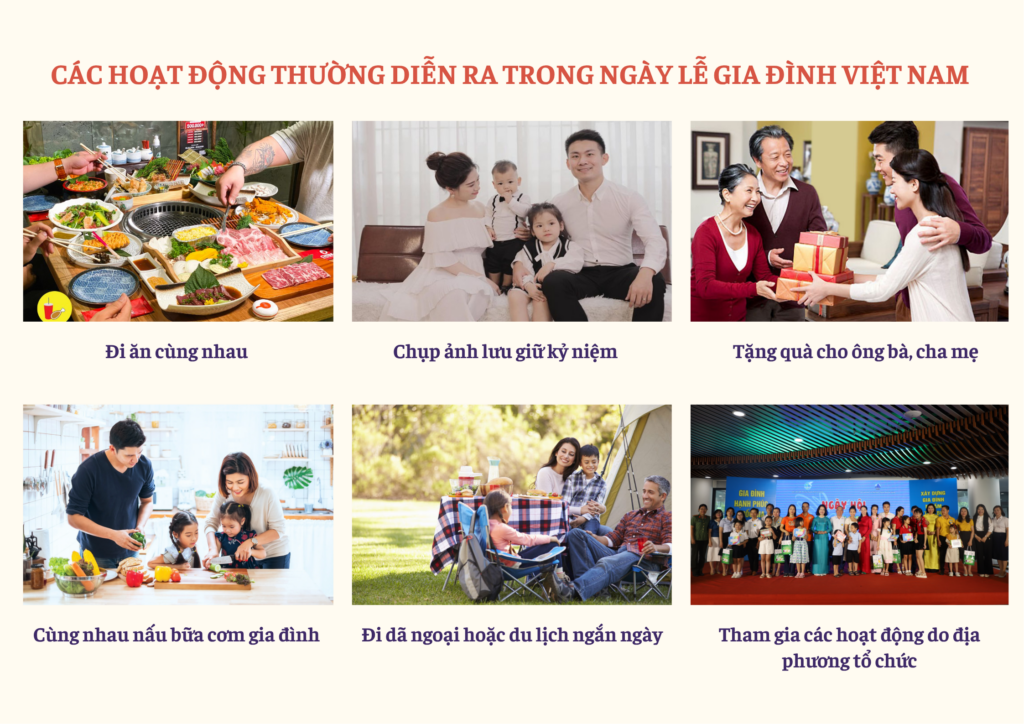 Các hoạt động diễn ra trong ngày lễ Gia đình Việt Nam